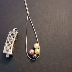 Rectangle cylinder pendant necklace